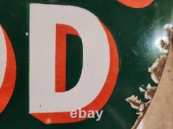 Vintage Original Antique Gas Oil General Store Very Old Porcelain Sign