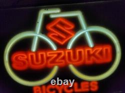 Vintage Original Antique Old Bmx Schwinn Raleigh Suzuki Dealer Sign Bicycle