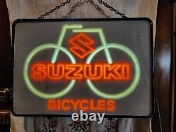 Vintage Original Antique Old Bmx Schwinn Raleigh Suzuki Dealer Sign Bicycle