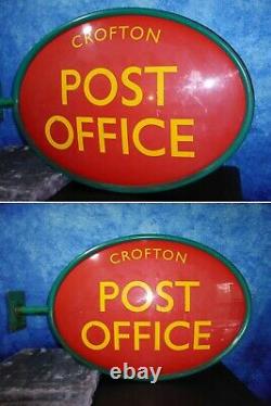 Vintage Original POST OFFICE Double-sided Wall Mounted SIGN Old Industrial Used
