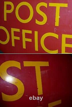 Vintage Original POST OFFICE Double-sided Wall Mounted SIGN Old Industrial Used