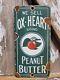 Vintage Ox-heart Porcelain Sign Old Confectionery Peanut Butter Candy Sweet Shop