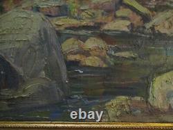 Vintage Painting Impressionism Desert Palms California Landscape Old Antique