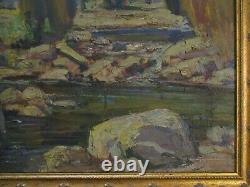 Vintage Painting Impressionism Desert Palms California Landscape Old Antique