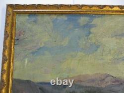 Vintage Painting Impressionism Desert Palms California Landscape Old Antique