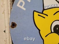 Vintage Piggly Wiggly Sign Grocery Store General Food Old Market Porcelain Sign