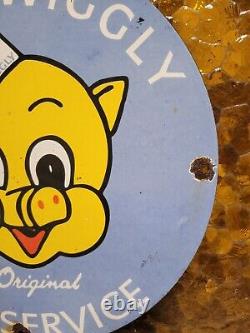 Vintage Piggly Wiggly Sign Grocery Store General Food Old Market Porcelain Sign