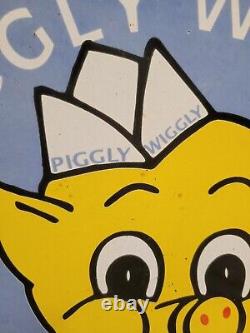 Vintage Piggly Wiggly Sign Grocery Store General Food Old Market Porcelain Sign