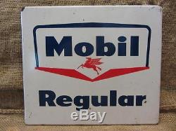 Vintage Porcelain Mobil Regular Gas Motor Oil Company Sign Antique Old 9355