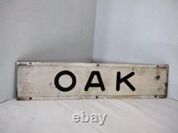 Vintage Porcelain Oak Road Street Sign Old Heavy Quality Antique Large 15 x4