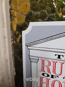 Vintage Porcelain Sign Olde Time Rules Of The House Pleasures Pastimes Do Not
