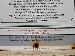 Vintage Porcelain Sign Olde Time Rules Of The House Pleasures Pastimes Do Not