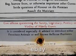 Vintage Porcelain Sign Olde Time Rules Of The House Pleasures Pastimes Do Not