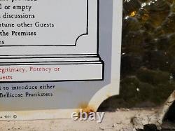 Vintage Porcelain Sign Olde Time Rules Of The House Pleasures Pastimes Do Not