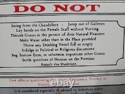 Vintage Porcelain Sign Olde Time Rules Of The House Pleasures Pastimes Do Not