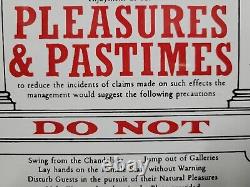 Vintage Porcelain Sign Olde Time Rules Of The House Pleasures Pastimes Do Not