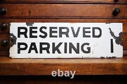 Vintage Porcelain Sign Parking enamel Sign Police Street School Antique Auto old
