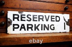 Vintage Porcelain Sign Parking enamel Sign Police Street School Antique Auto old