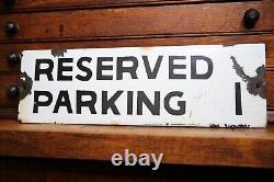 Vintage Porcelain Sign Parking enamel Sign Police Street School Antique Auto old