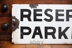 Vintage Porcelain Sign Parking enamel Sign Police Street School Antique Auto old
