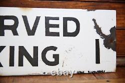 Vintage Porcelain Sign Parking enamel Sign Police Street School Antique Auto old