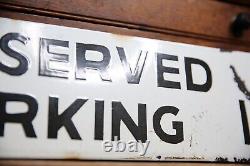 Vintage Porcelain Sign Parking enamel Sign Police Street School Antique Auto old