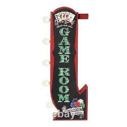 Vintage Retro GAME ROOM Sign 2-Sided 3-D Old-Fashioned LED Lighted Marquee, 25H