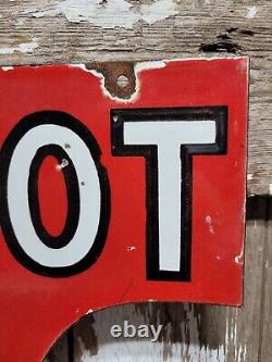 Vintage Santa Fe Trailway Porcelain Sign Old Bus Depot Station Busline Display
