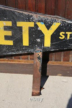Vintage School Safety Station Bus Stop Depot Metal sign Pennant Flag Antique Old