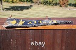 Vintage School Safety Station Bus Stop Depot Metal sign Pennant Flag Antique Old