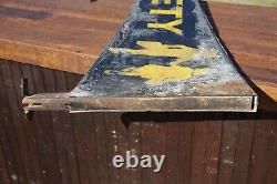 Vintage School Safety Station Bus Stop Depot Metal sign Pennant Flag Antique Old