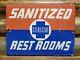 Vintage Sterilite Porcelain Sign Old Diecut Sterilized Gas Station Restrooms