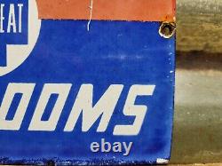 Vintage Sterilite Porcelain Sign Old Diecut Sterilized Gas Station Restrooms