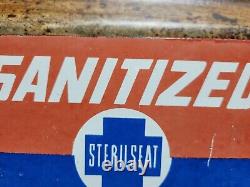 Vintage Sterilite Porcelain Sign Old Diecut Sterilized Gas Station Restrooms