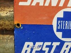 Vintage Sterilite Porcelain Sign Old Diecut Sterilized Gas Station Restrooms