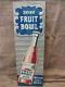 Vintage Stout Sign Co Embossed Fruit Bowl Beverage Sign Antique Old Cola 9284