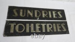 Vintage Sundries & Toiletries Signs 24 Classic Lettering Nice Old Antique Rare