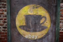 Vintage Tetley Tea old antique sign Coffee shop wood frame kitchen farmhouse bar