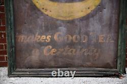 Vintage Tetley Tea old antique sign Coffee shop wood frame kitchen farmhouse bar