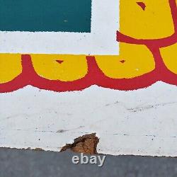Vintage Todd Corn Farm Feed Seed Store Advertising Sign Masonite Gas Oil Antique