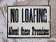 Vintage Train Porcelain Sign Old Railroad Station Platform No Loafing Premises