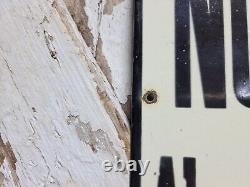 Vintage Train Porcelain Sign Old Railroad Station Platform No Loafing Premises