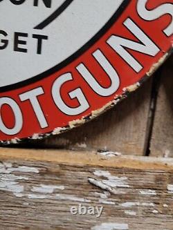 Vintage Winchester Sign Firearm Ammunition Gun Shotgun Rifles Old Porcelain Sign