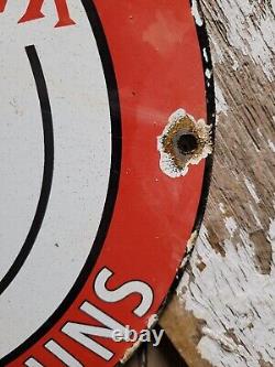 Vintage Winchester Sign Firearm Ammunition Gun Shotgun Rifles Old Porcelain Sign