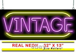 Vintage With Border Neon Sign Jantec 32 x 13 Old Antique Classic Arcade