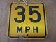 Vintage Wooden 35 Mph Speed Limit Street Sign Old Antique Signs Goverment 6948