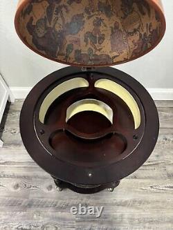 Vintage Zodiac Sign Old World Globe Map Bar Wheeled Very Rare