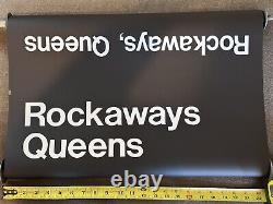 Vintage c1970 NYC QUEENS NY IND Antique Old Subway A S Train Roll Sign ROCKAWAYS