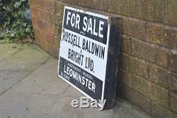 Vintage enamel sign old enamelled FOR SALE sign original property-FREE DELIVERY