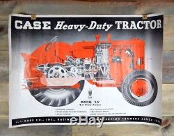 Vintage old antique CASE tractor model LA poster sign